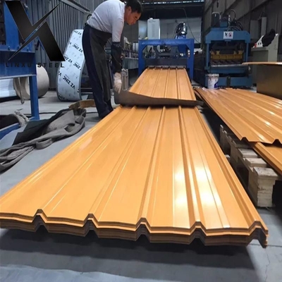 ASTM AISI SGCC Dx51d Dx52D 0.12-6mm Красный Синий Полный жёсткий цвет Покрытый цинком Металлический гофрированный кровельный лист Гофрированный стальной кровельный лист
